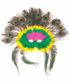 Top Trims Adult Colorful Feather Peacock Eye Mask