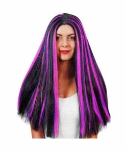Fun Plus Wigs Adult Black & Purple Witch Wig