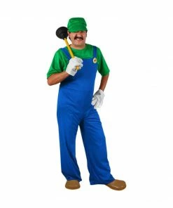 Fun Plus Adult Costumes Adult Plumber Brothers Green Costume