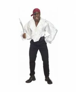 Exclusive Adult White Satin Pirate Shirt