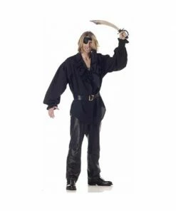 California Costume Co. Adult Men's Black Swashbuckler Pirate Shirt