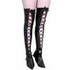 Charades Adult Vinyl Lace-Up Thigh High Boot Covers
