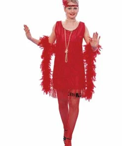 RG Costumes Adult Costumes Adult Roaring 20s Red Flapper Gatsby Dress