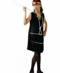 Brands On Sale Child DLX Black Flapper Dress Costume