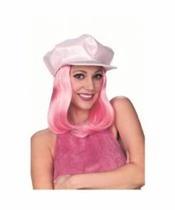 Pony Express Pink Glitter Cap W/ Hair Wigs