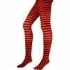 Be Wicked Costume Leggings Adult Black / Red Striped Tights