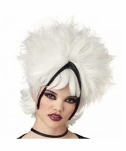 California Costume Co. Chunky White & Black Gothic Streaked Wig