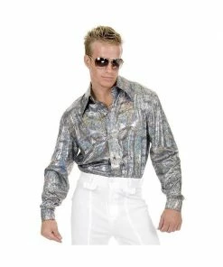 Charades Adult Silver Disco Shirt Accessory Kits