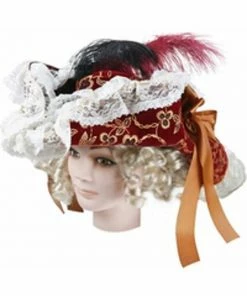 Charades Women's Wine Lacey Pirate Hat