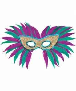 Top Trims Adult Sequin Feather Mardi Gras Eye Mask