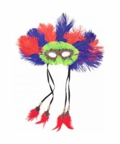 Top Trims Adult Lime Feather Eye Mask
