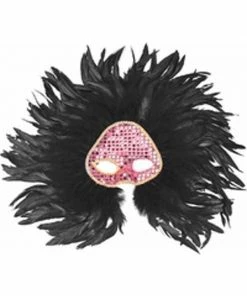 Top Trims Masks Adult Black Wicked Feather Eye Mask