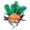 Top Trims Adult Orange & Green Feather Eye Mask