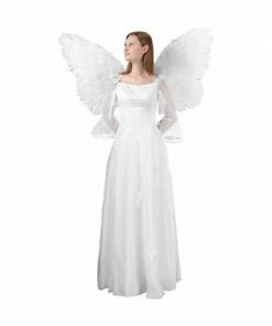 Top Trims Adult White Feather Flying Angel Wings