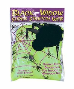 Fun World Decor Adult Green Glow In The Dark Spider Web