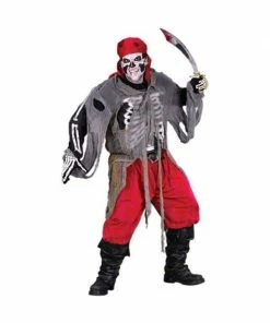 Fun World Adult Skeleton Pirate Costume Adult Costumes