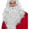 Fun Plus Adult Deluxe Santa Claus Beard & Wig Set