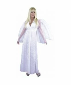 Charades Feathered Angel Costume Wings W/ Tinsel
