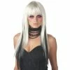 California Costume Co. White/Black Long Streaked Wig
