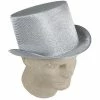 J Hat Hats Silver Glitter Top Hat