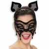 Rubies Masks Black Cat Venetian Mask & Ears
