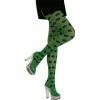 Rubies Adult Green / Black Polka Dot Tights