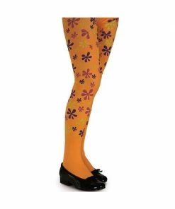Rubies Child's Orange Flower Power Tights