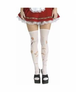 Rubies Costume Leggings Adult White Ripped Stockings