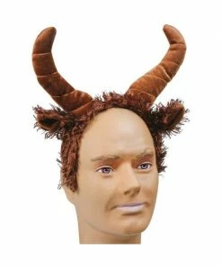 J Hat Adult Buffalo Headband With Ears And Horns