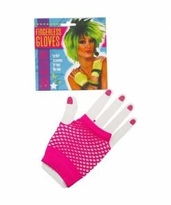 Forum Novelties Inc. Adult Short Neon Pink Fingerless Fishnet Gloves