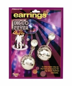 Forum Novelties Inc. Costume Jewelry Adult 70's Style Silver Disco Ball Earrings