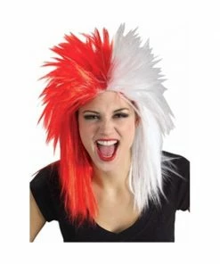 Rubies Sports Fan Red And White Wig