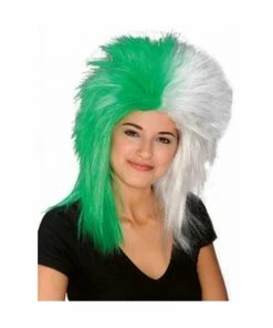 Rubies Sports Fan Green And White Wig