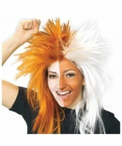 Rubies Wigs Sports Fan Orange And White Wig