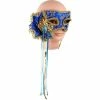 J Hat Blue Venetian Mask With Handle