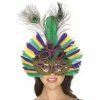 Be Wicked Masks Adult Mardi Gras Peacock Feather Mask