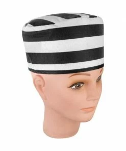 J Hat Adult Black And White Prisoner Hat