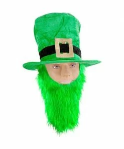 J Hat Costume Facial Hair Green Velvet Top Hat With Beard