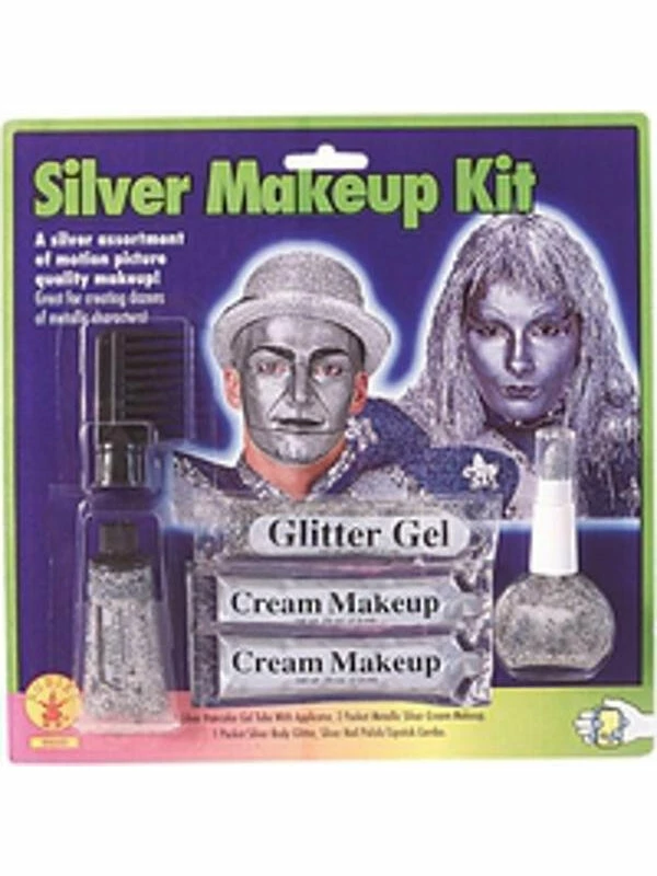 Halloween Resource Center Silver Face Makeup Kit Costume Make-up 3 Halloween Resource Center Silver Face Makeup Kit Costume Make-up