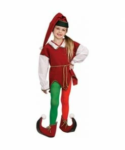 Rubies Child's Red And Green Elf Tights