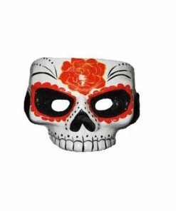 H.M. Smallwares Day Of Dead Mask W/Glitter Black Eyes