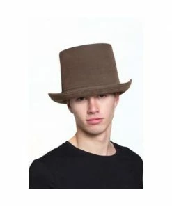 H.M. Smallwares Brown "Leatherlike" Steampunk Top Hat