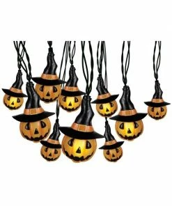 Sunstar Orange Halloween Jack-O-Lanterns Light Strings LED Decor